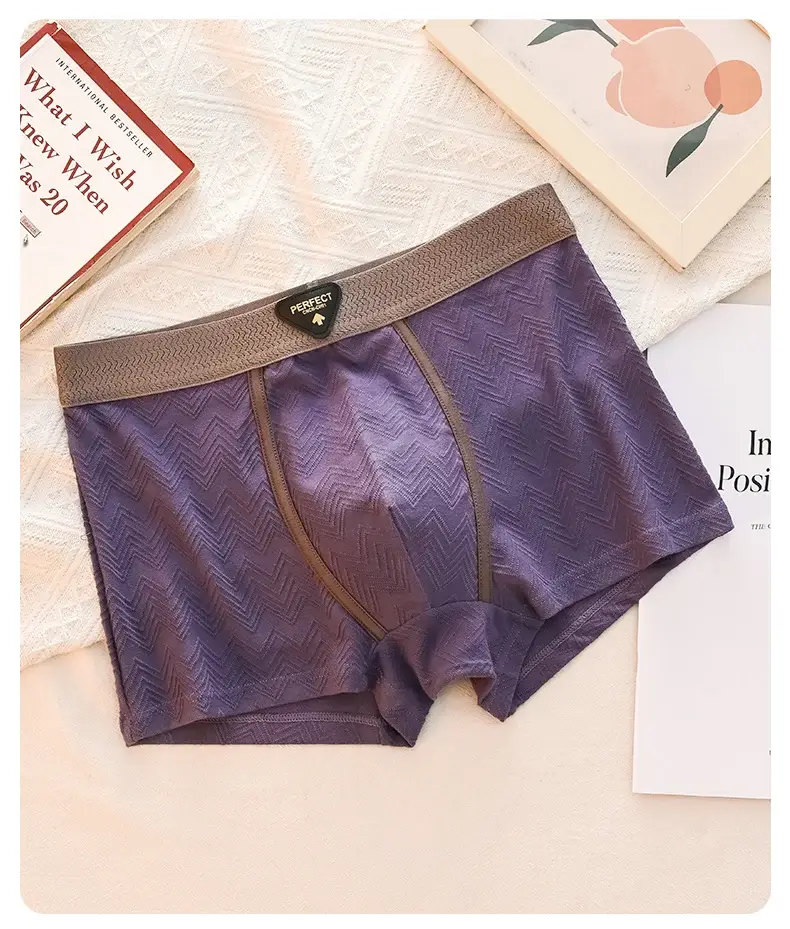 1 Pack Men's Mid-Waist Underwear - Breathable Moisture-Wicking & Antibacterial Cotton Jacquard Boxer Shorts — image 17