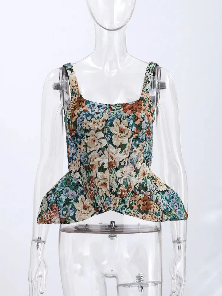Sexy Print Sling Fishbone Corsets Women Backless Zipper Sleeveless Slim Tops Female 2026 Summer New Chic Evening Party Tanks — image 6