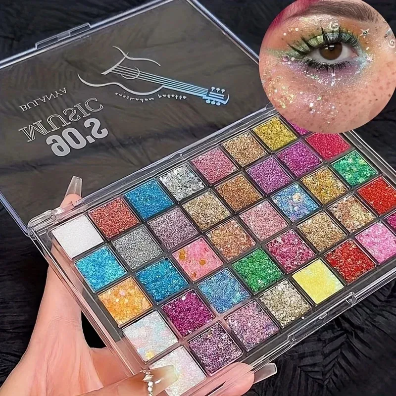 40 Colors Eyeshadow Palette - Matte & Glitter Eye Makeup High Pigmentation Blendable Creamy Texture Long-Lasting Eye Makeup