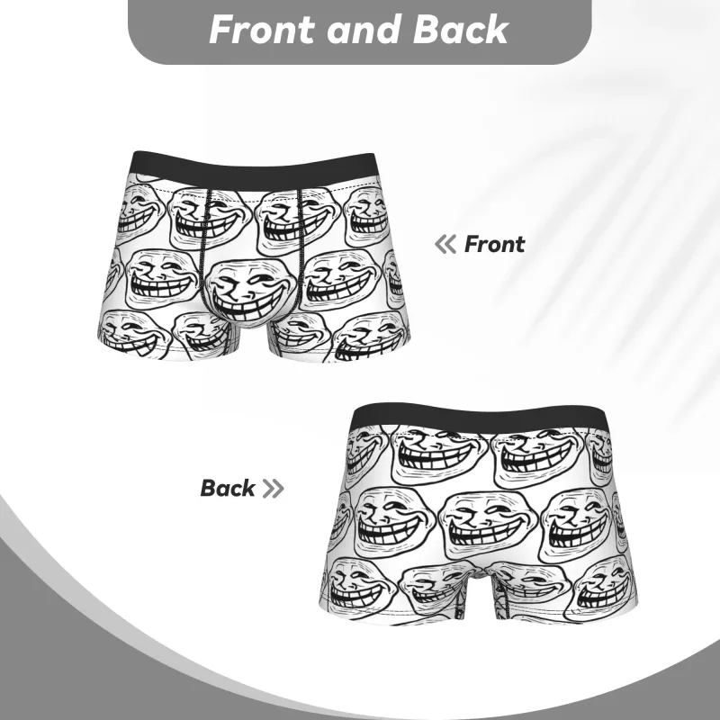Rage Comic Trollfac Trunk Funny Anime Pouch Underwear Hot Sale Pattern Boxer Brief Comfortable Men Underpants Plus Size
