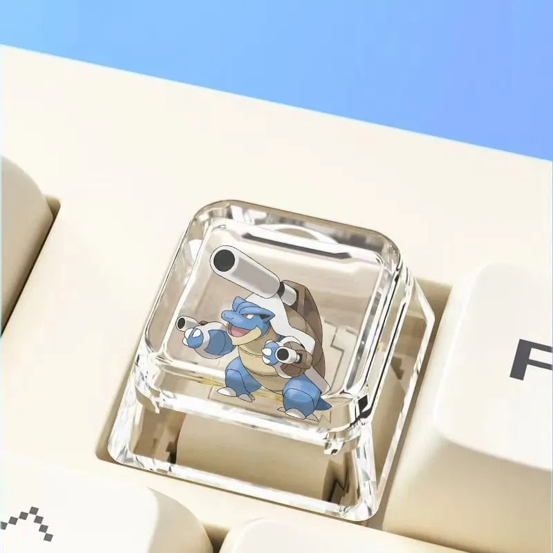 Cross mechanical keyboard personalized anime keycap single Charmeleon Blastoise Eevee transparent cartoon keycap