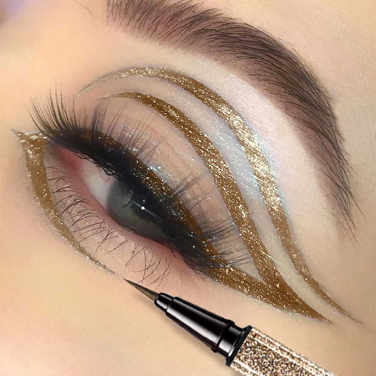 Crayon Eyeliner liquide à paillettes, imperméable, violet, rose, bleu, stylo pour les yeux, longue durée, séchage rapide, maquillage pour les yeux, 1 pièce — image 4