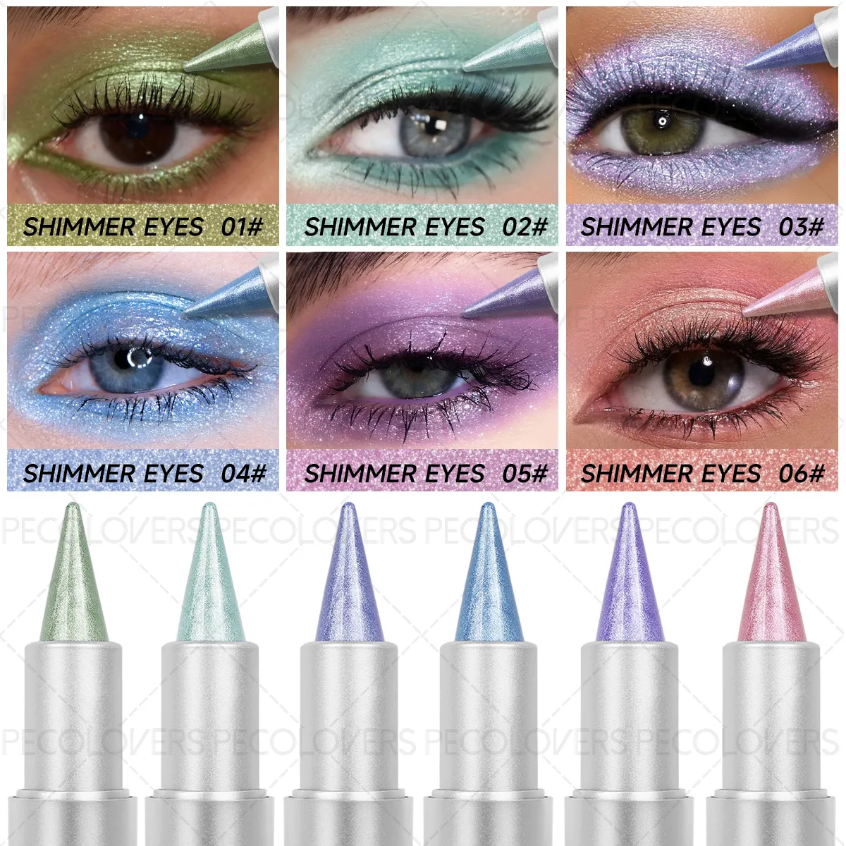 1 Pc Monochromatic Glitte Shiny Eyeshadow Pen & Eyeshadow Stick Beautiful Eye-cathing Eye Makeup Look Perfect Gifts