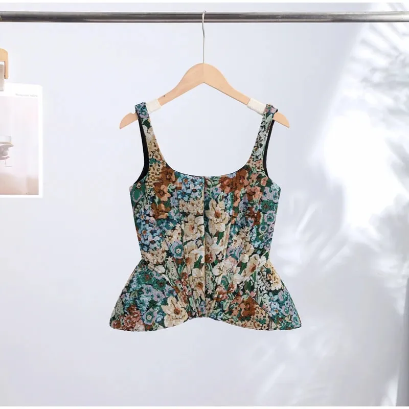 Sexy Print Sling Fishbone Corsets Women Backless Zipper Sleeveless Slim Tops Female 2026 Summer New Chic Evening Party Tanks — image 8