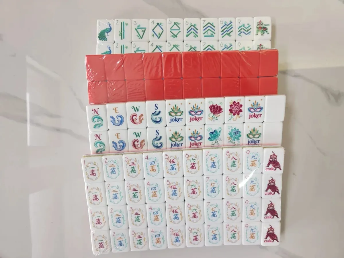 In Stock Hot American Mahjong Set 160 Tiles 4-Layer Acrylic Mah Jongg Sets Portable Travel Mahjong Game Tiles Adult Indoor Games — image 10