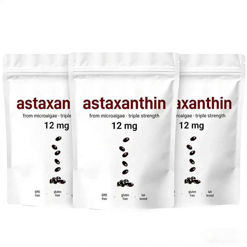 Astaxanthine 12 mg gélules – Soutien antioxydant quotidien sans OGM, sans gluten, sans soja, 120 gélules pour adultes