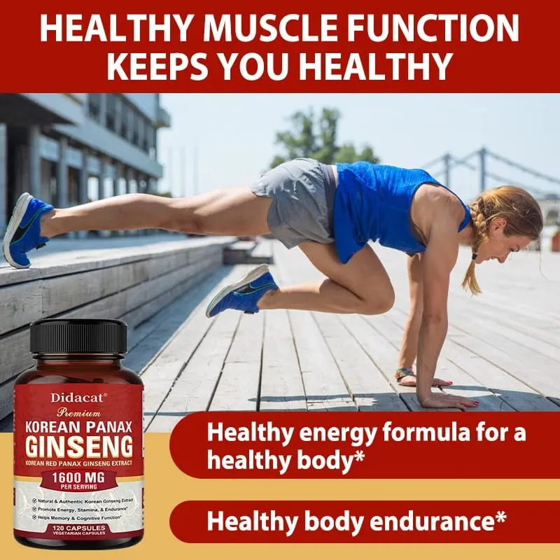 Korean Red Ginseng Capsules | Powerful Ginsenosides To Boost Energy Focus Stamina Vitality and Strengthen The Immune System