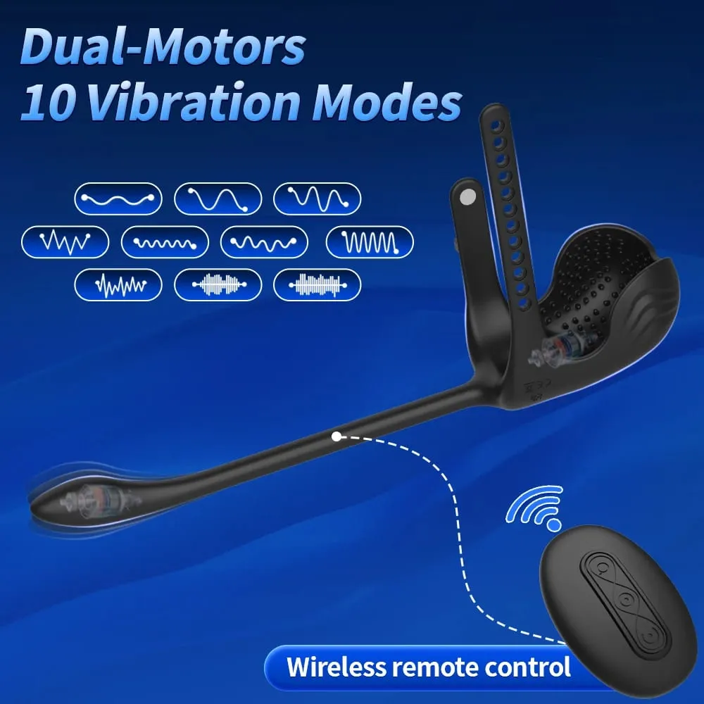 3 In 1 Prostate Massager Vibrating Dildo Anal Plug Vibrator Testicle Cock Ring Butt Plug Stimulator Sex Toys for Men Couple