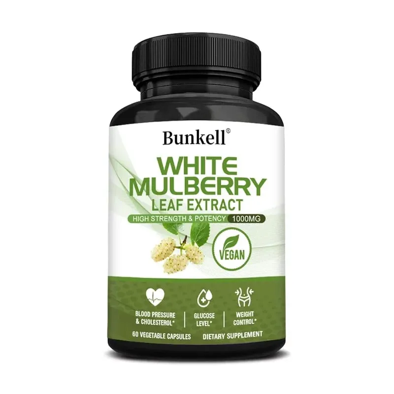 Hvidt Mulberry Leaf Extract 1000mg - 120 Kapsler Hvid Mulberry Leaf Ikke-GMO glutenfrit supplement Høj styrke og styrke