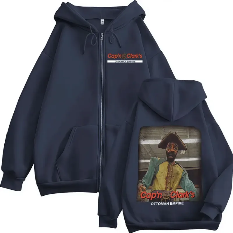 Movie Backrooms Cap'n Clark's Ottoman Empire Zipper Hoodies Men's Women Clothing Casual Long Sleeves Zip Up Sweatshirts Jackets