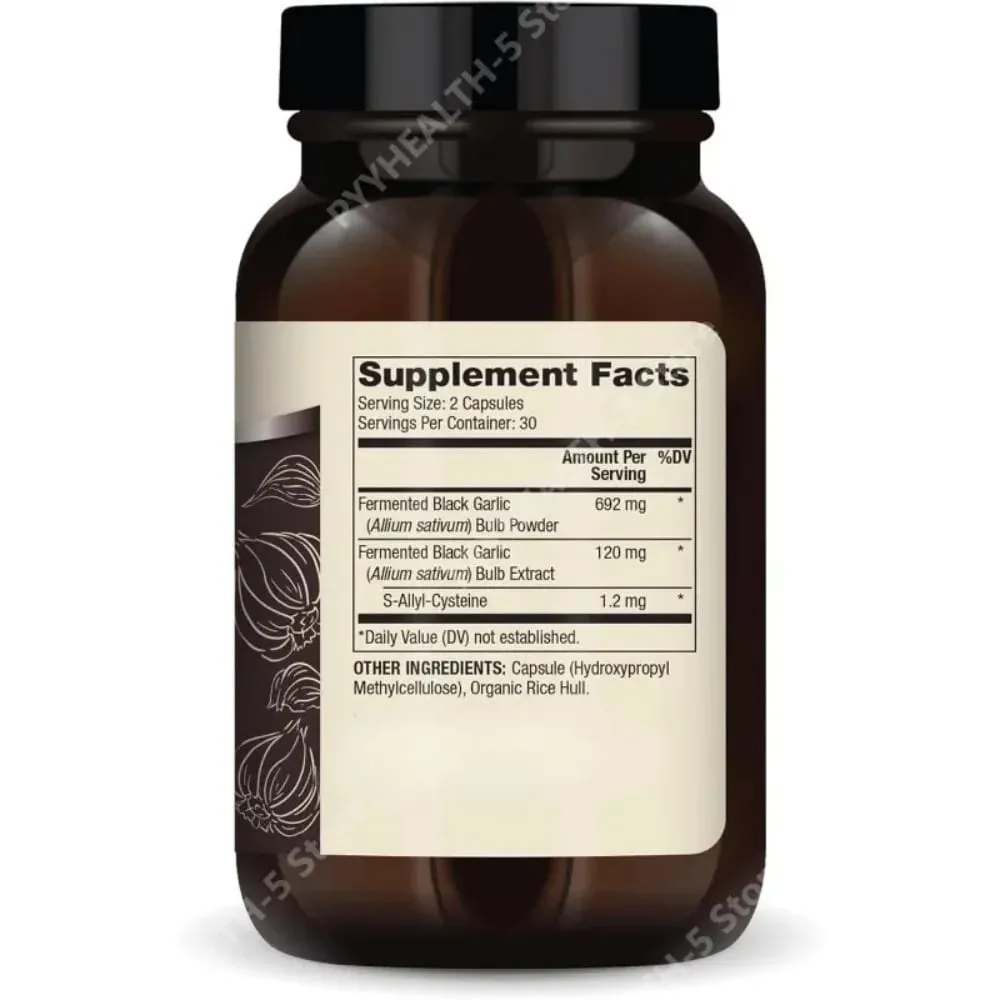 Fermented Black Garlic Capsules for Adults - Supports Overall Wellness Circulation & Antioxidant Health 60 Capsules Non-GMO — image 5
