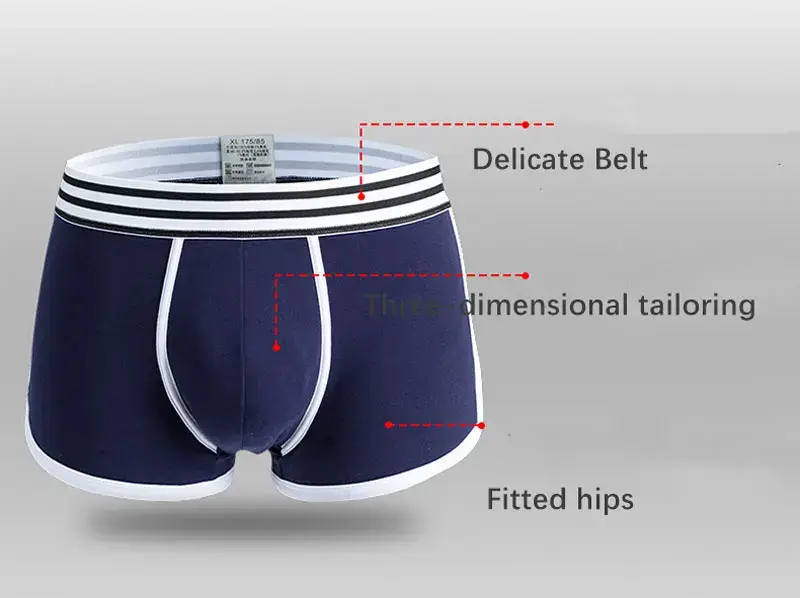Men Soft Underpants Trunks Cotton High Quality Underwear U Convex Pouch Panties Cueca Mid Waist Breathable Boxer Shorts Homme