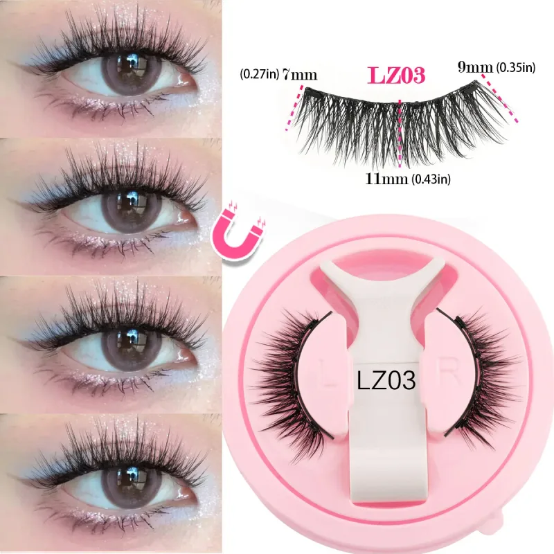 1 Pair New Magnetic Eyelashes Set With Tweezers Makeup Natural Light Eyelash Extension Tools Reusable False Eye Lashes