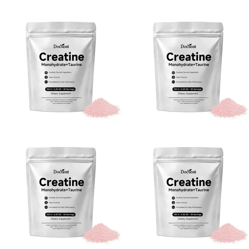 Docteat Creatine Monohydrate Powder with Taurine Muscle Performance & Energy Support for High-Intensity Capacity 30 Servings