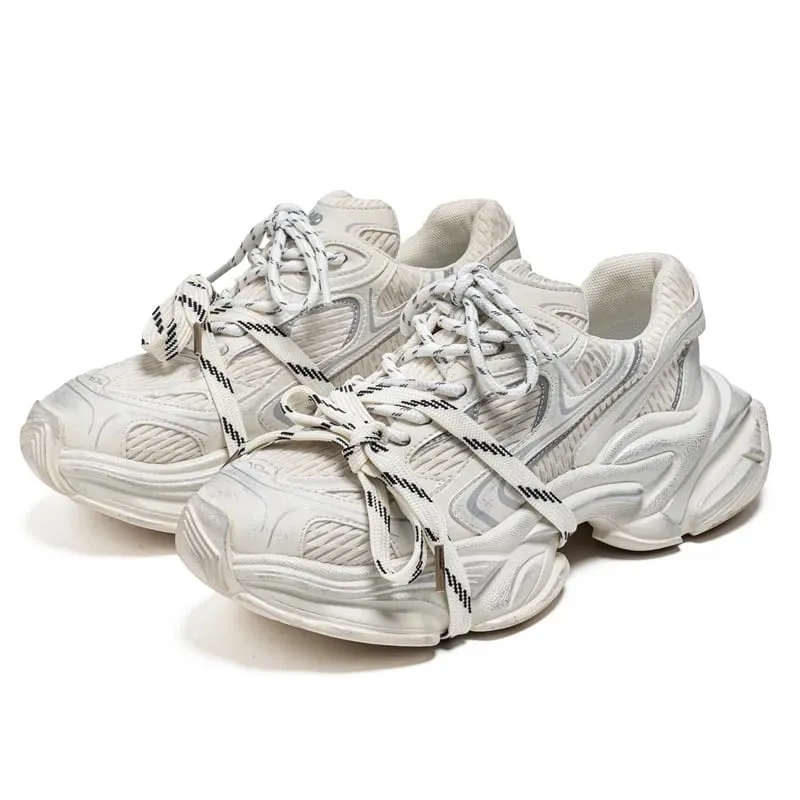 2025 New Women's Shoes Mesh Sneakers Casual Shoes White Couple Dad Shoes Ladies Autumn Star Same Style Flat Sport Anti-slip