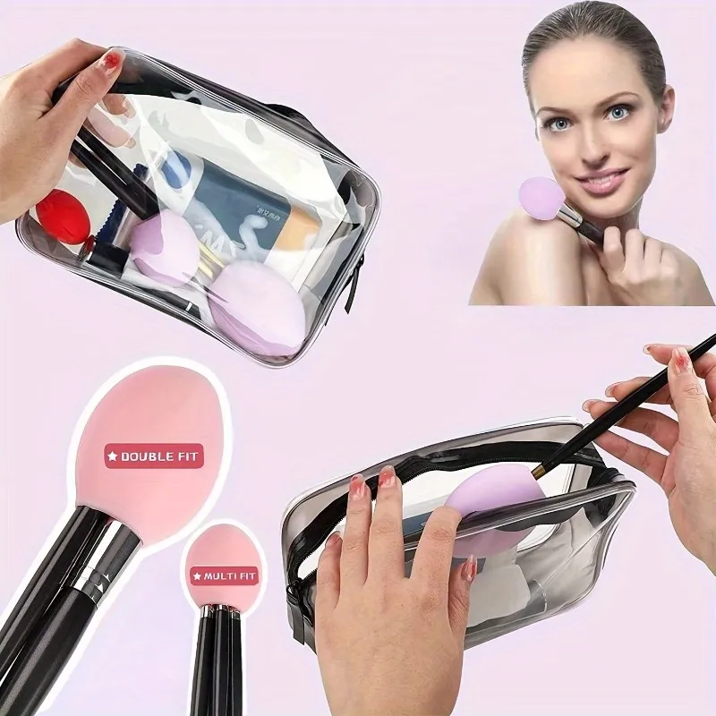 Silicone Makeup Brush Covers for Travel A Storage & Organizer Case for Brushes To Protect Makeup Bag
