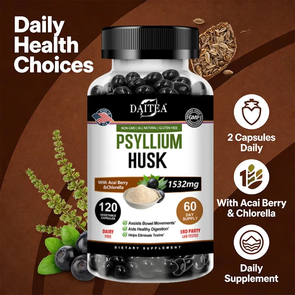Psyllium Husk - Contains Natural Psyllium Husks To Benefit Intestinal and Digestive Health and Enhance Immunity