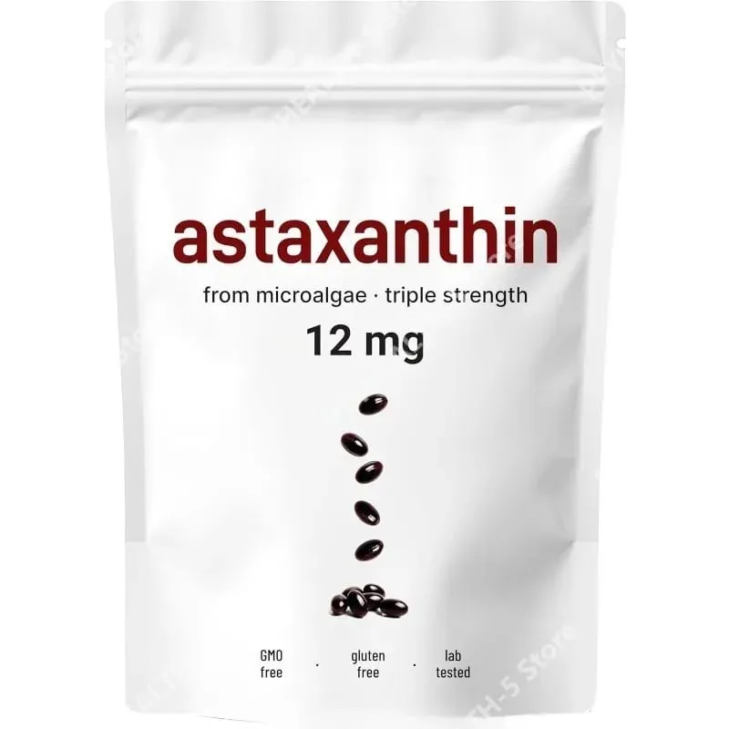 Astaxanthine 12 mg gélules – Soutien antioxydant quotidien sans OGM, sans gluten, sans soja, 120 gélules pour adultes