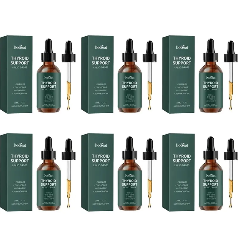 Thyroid Support Liquid Drops with Selenium Zinc Iodine L-Tyrosine & Ashwagandha for Thyroid Health and Daily Support Vegan 30ml
