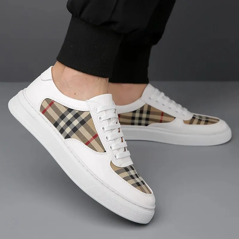 Men's Plaid Patchwork Casual Sneakers Lace‑up Low‑top Walking Shoes Fashion Daily Outdoor Flat Footwear