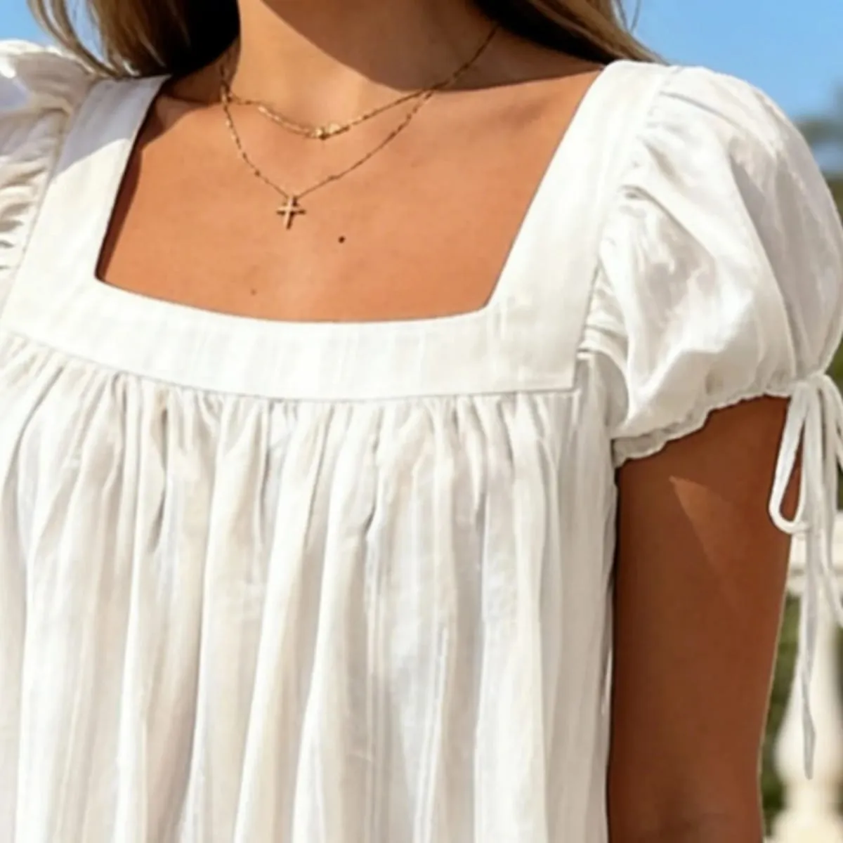 Lamuusaa y2k coquete vestido de verão feminino pescoço quadrado manga curta a linha mini vestidos com babados para compras diárias viagens de escritório