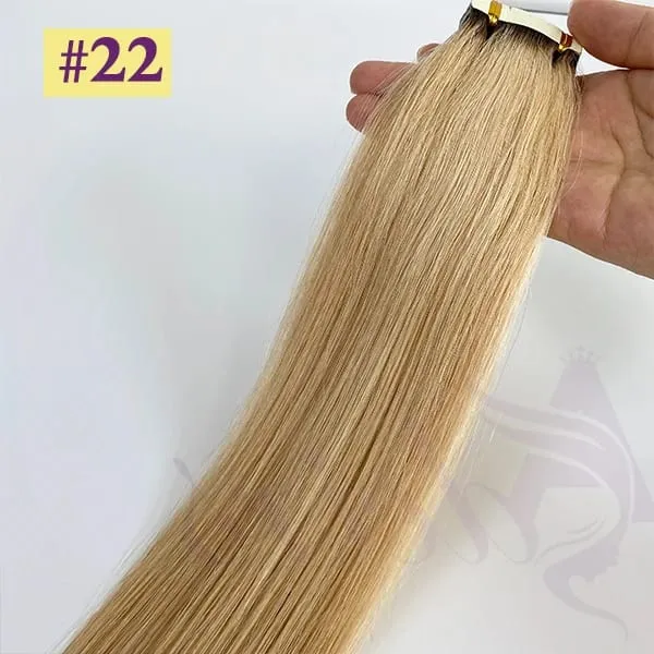 Mini Tape In Hair Extensions Really Human Hair Extensions Black Brown Blonde Invisible Tape In Straight 16"-26" For Salon