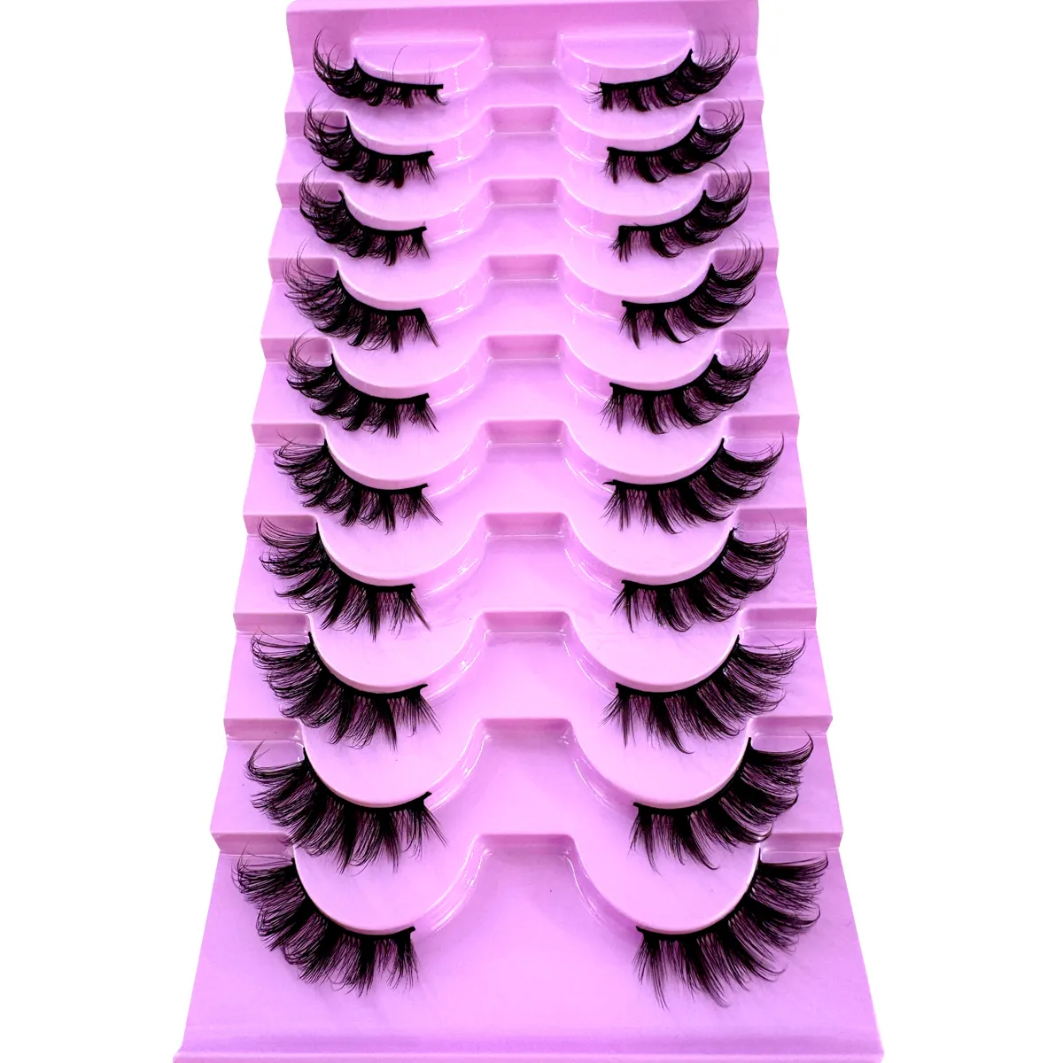 Demi-Cils 10 paires Demi-Cils doux naturel Cils yeux de chat outil de maquillage Faux Cils Extension moelleux Faux Cils