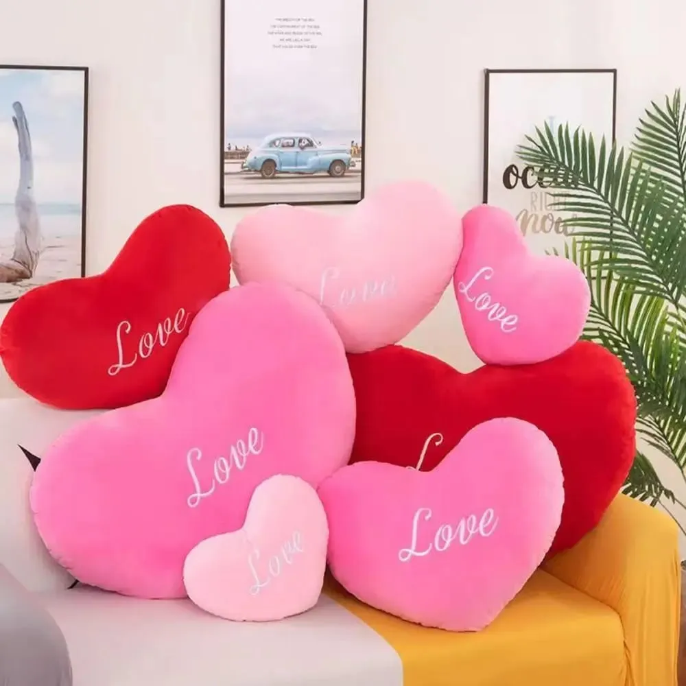 New Heart Shape Soft Pillow Home Decorative Valentines Day Heart Plush Pillow Stuffed Pillow Kids Birthday Gift — image 2