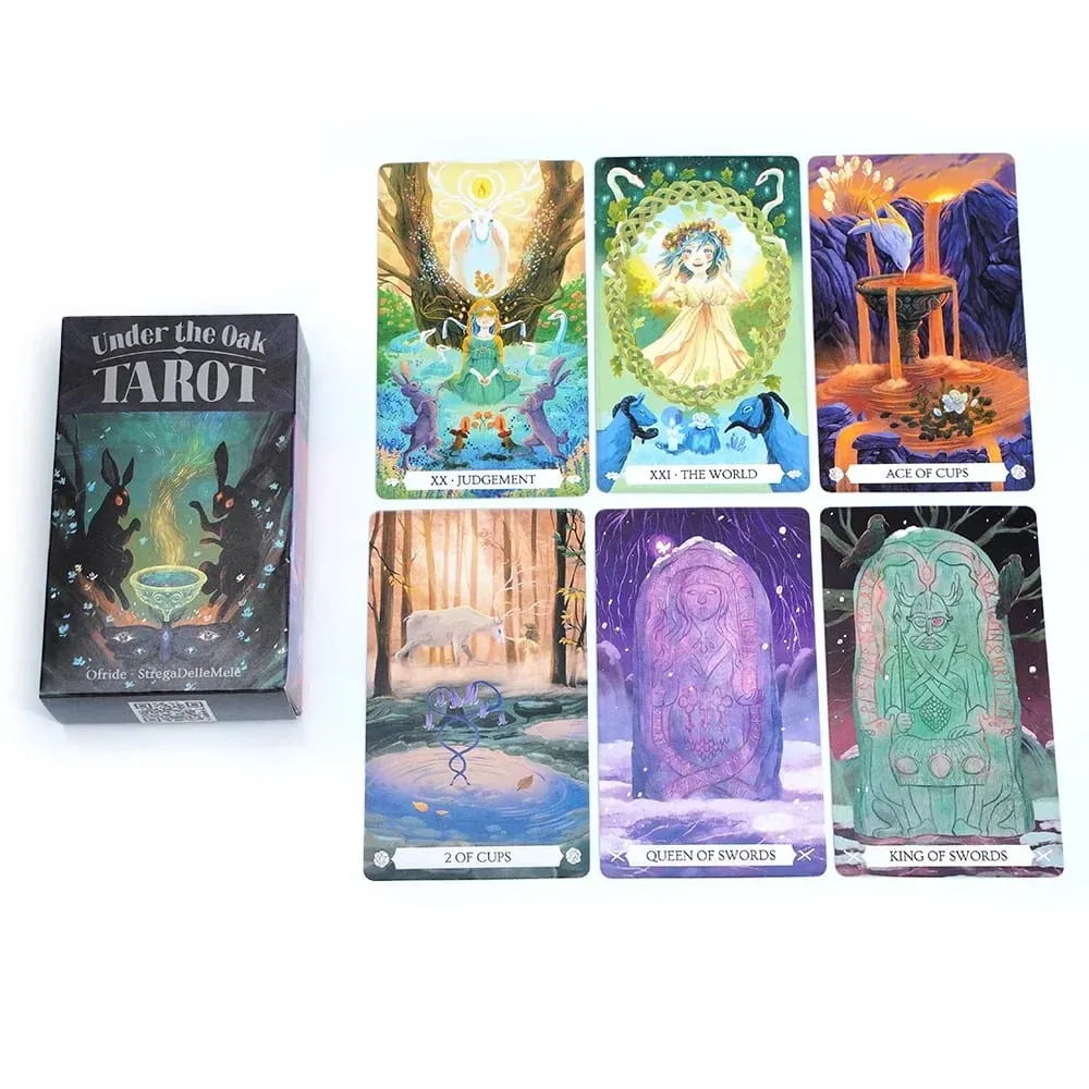 Under The Oak 78pcs Tarot Cards Tarot Deck Unique Divination Board Playing Game Combining Fact & Fiction for Insightful Readings