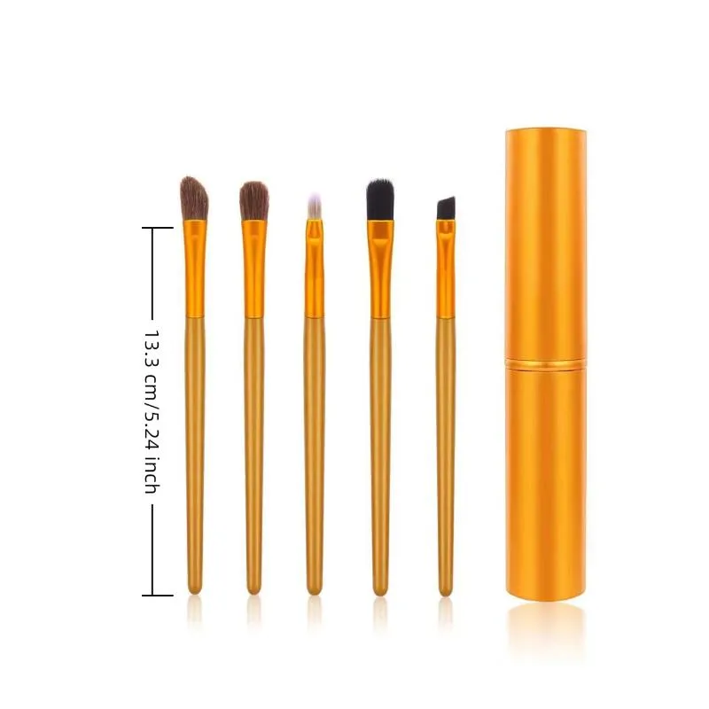 5pcs eyeliner Brush With Storage Tube Eye Makeup Brushes Set Soft Eyeshadow Brush Smudging Brush