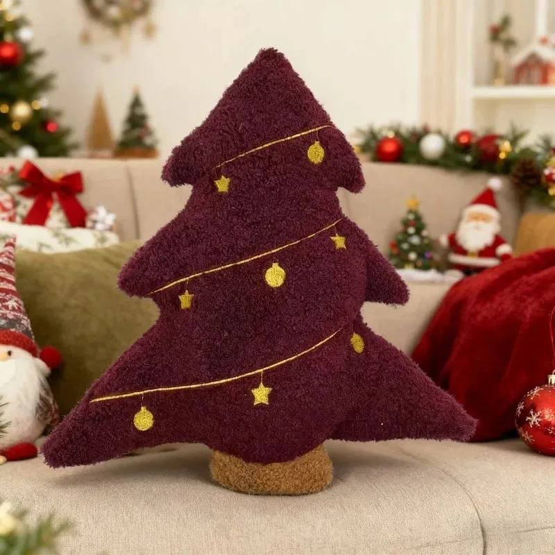 New 40cm Christmas Plush Toys Soft Christmas Tree Pillow Doll Cute Stuffed Xmas Cushion Sofa Room Decoration for Christmas Gifts