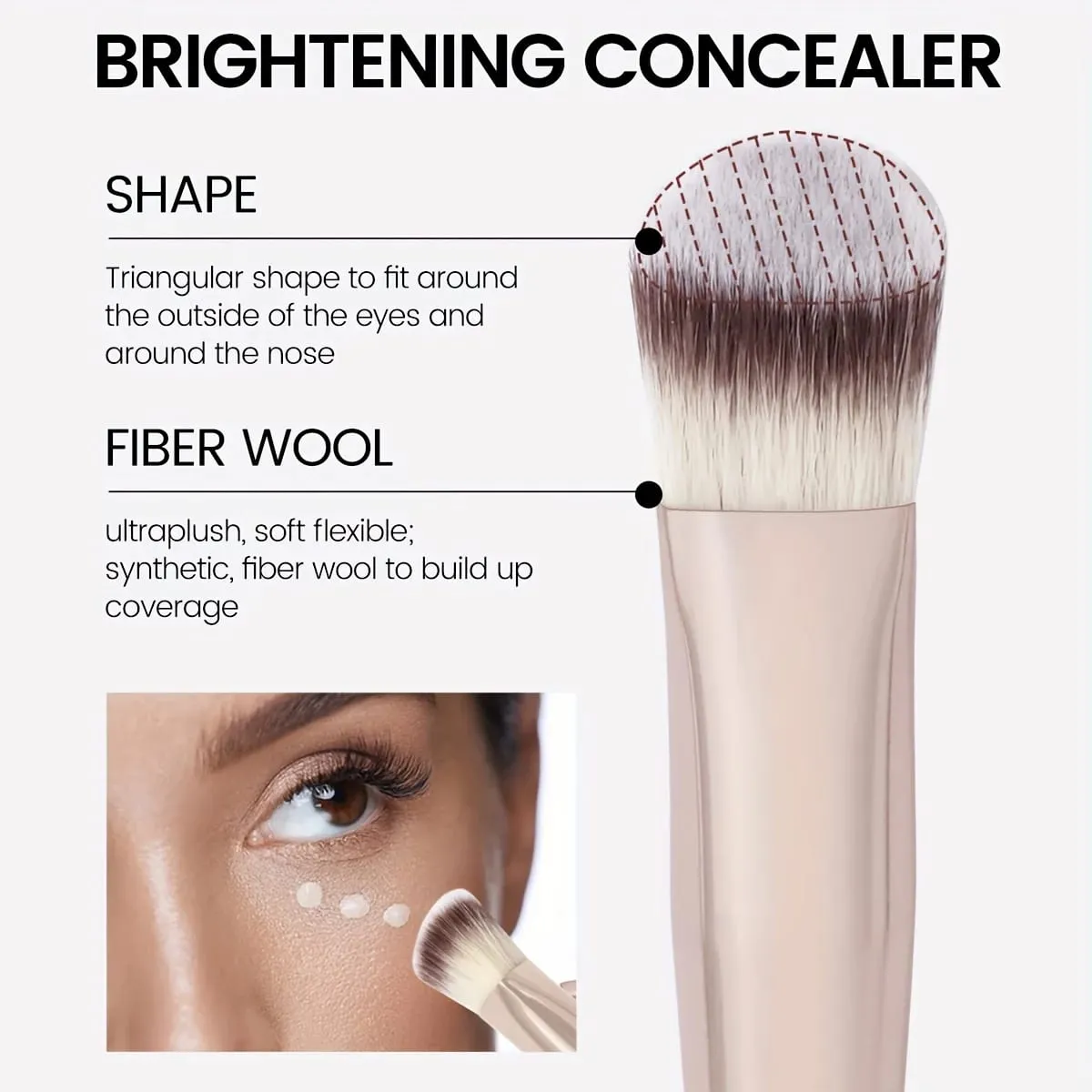 Premium Concealer Brush Triangle Brush Head Soft Synthetic Bristles Fit for The Skin