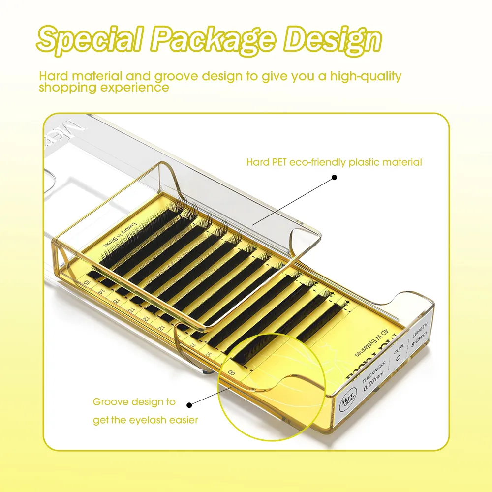 Merrdear 4D W Lash Extensions for Women 8-15mm Mixed Tray C/D Curl False Eyelash 4D W-shaped Eye Lashes Natural Daily Makeup — image 5