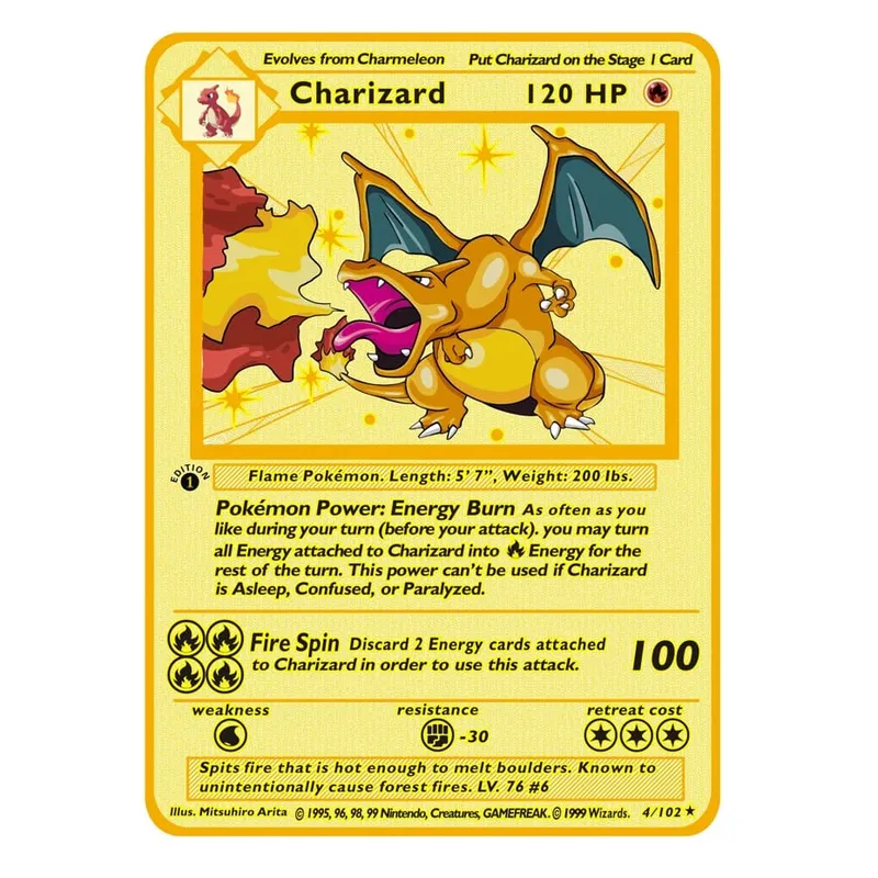 2026 NEW Pokemon Metal Card 10000 Points Arceus Charizard Super Card Golden English Mewtwo Vmax GX EX Anime Collection Card Gift