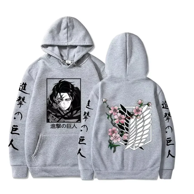 New Attack Giant Large Hoodie Levi Graphic Hoodie Men's and Women's Clothing Autumn Warm Hoodie Street Top