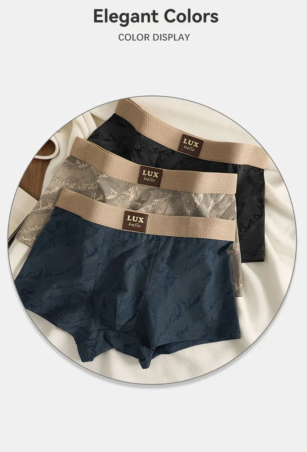 3 Cái/gói 100% Cotton Cao Cấp In Hình Võ Sĩ Hombre 3D Lưới Kháng Khuẩn Túi Quần Lót Mềm Mại Thoải Mái Quần Lót Nam — image 6