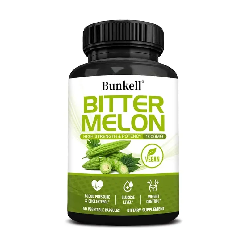 Organic Bitter Melon Extract Capsules - Blood Sugar Balance & Fat Burning Detox & Digestive Support Non-GMO 30/60/120 Counts