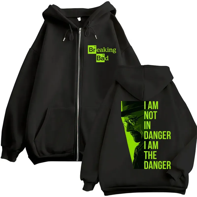 TV Series Breaking Bad Heisenberg Zip Up Hoodies I Am Not Danger I Am The Danger Men Women Tracksuit Loose Autumn Casual Coats