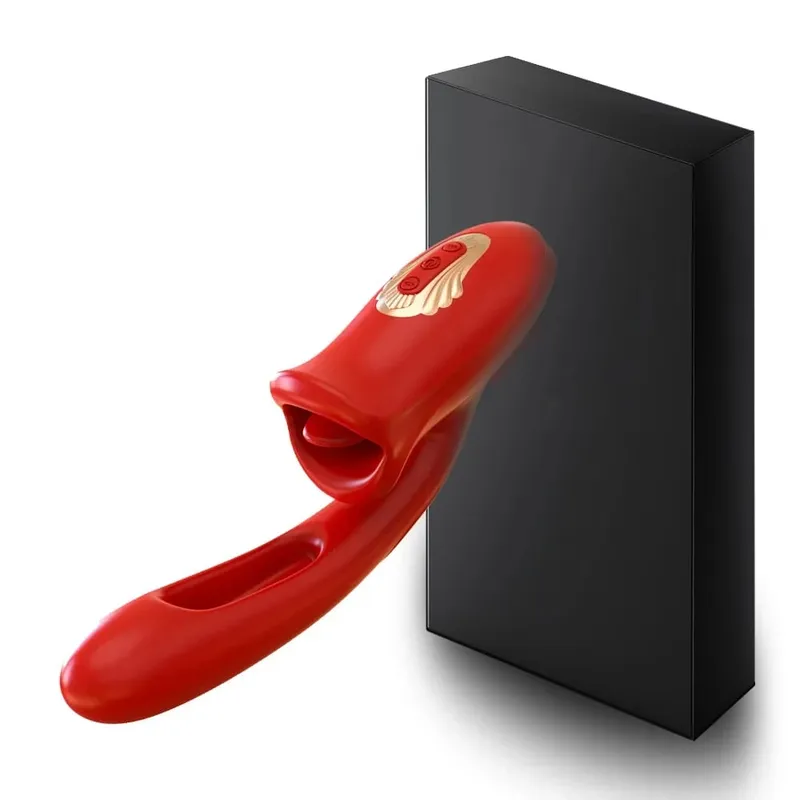 Female Sucking Tongue Licking Patting Dildo Vibrator Clitoris G-Spot Pussy Stimulator Vagina Masturbator Sex Toys for Couples