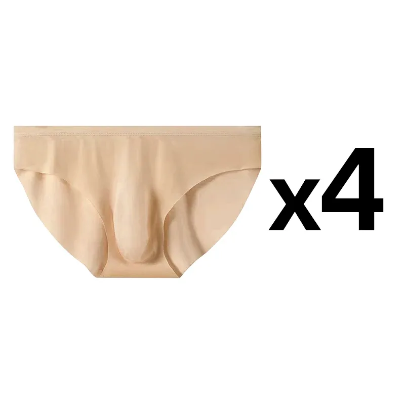 4 pçs cuecas de seda gelo masculina verão transparente sem costura sexy de secagem rápida na moda respirável calcinha ultra-fina — image 19