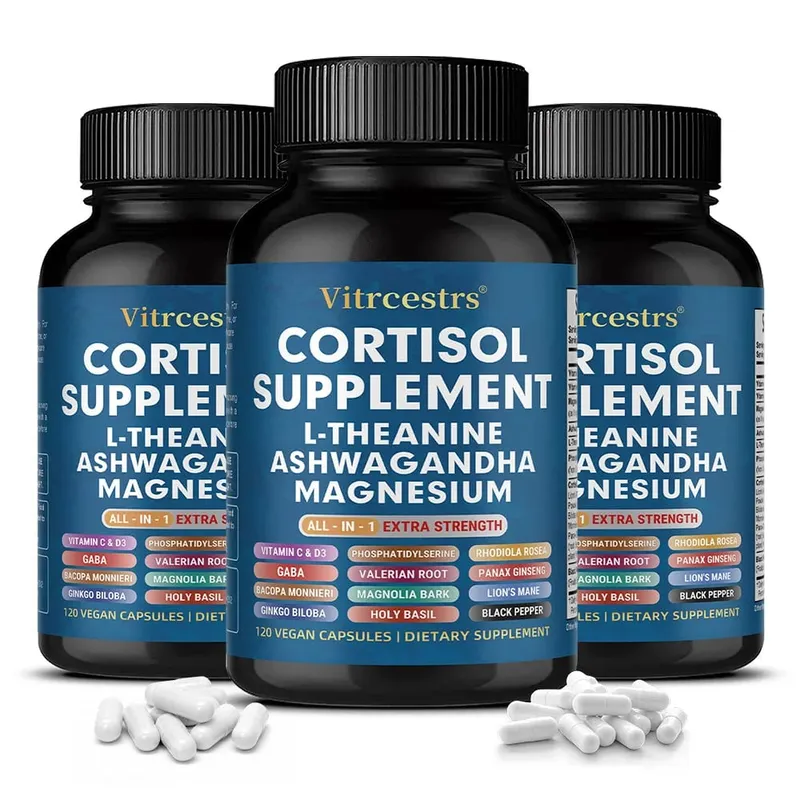 Cortisol Complex Capsules with Ashwagandha L-Theanine & Magnesium Stabilize Mood Supports Relaxation Calm & Daily Wellness