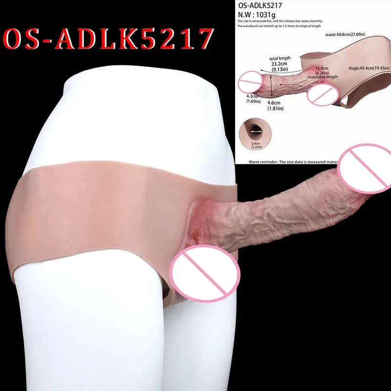Realistický rukáv na penis s vysokým pasem насадка на член Pásek na duté dildo kalhotky Silikon Dick Extender sexuální hračka pro muže — image 13