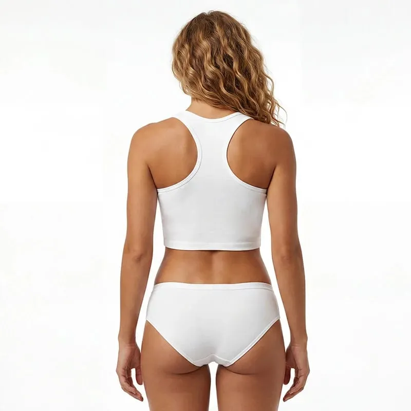 Sexy Women Lingerie Set DRIPPING WET FOR DADDY Vest Briefs Set Comfort Breathable Cotton Tank Tops With Underwear Ladies Clothes