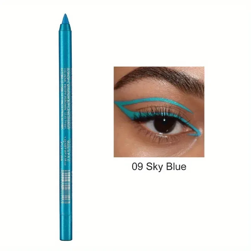 17 Farben Perlglanz-Eyeliner-Stift, bunt, wasserdicht, langlebig, matt, glatt, leicht zu tragen, Lidschatten, Eyeliner-Stift, Augen-Make-up