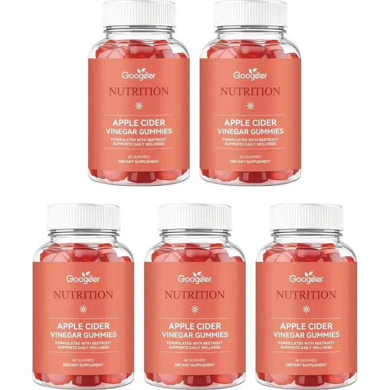 Googeer Apple Cider Vinegar Gummies Fruity with Beetroot Extract and Vitamin B12 Supports Daily Health Management 60 Gummies