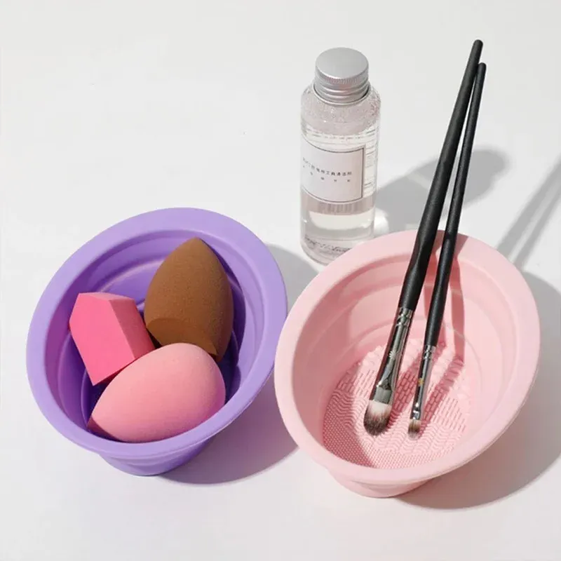Silicone Makeup Brush Cleaner Bowl Foldable Cleaning Mat Cosmetic Foundation Eyeshadow Powder Brushes Cleaner Tools For Makeup — image 6