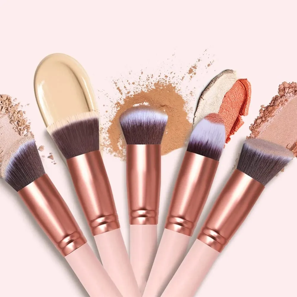 19 PCS Makeup Brush Set Include Makeup Sponge Premium Synthetic Foundation Powder Concealers Eyeshadow Blush