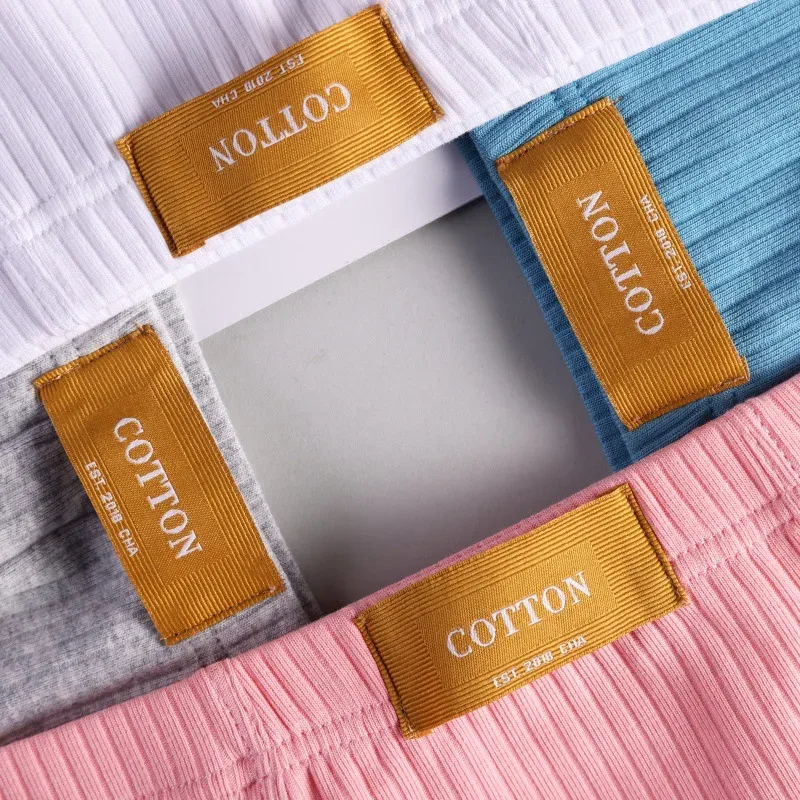 Soft Rib Cotton Underwear Men's Breathable Boxer Shorts Solid Mid Waist U Convex Underpants Male Arrow Shorts Homme Panties