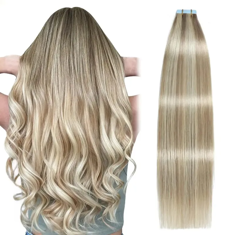 Tape in Hair Extensions Human Hair Invisible Tape in Extensions Dark Brown Hair Extensions Tape in Real Human Hair #2 20pcs 50g