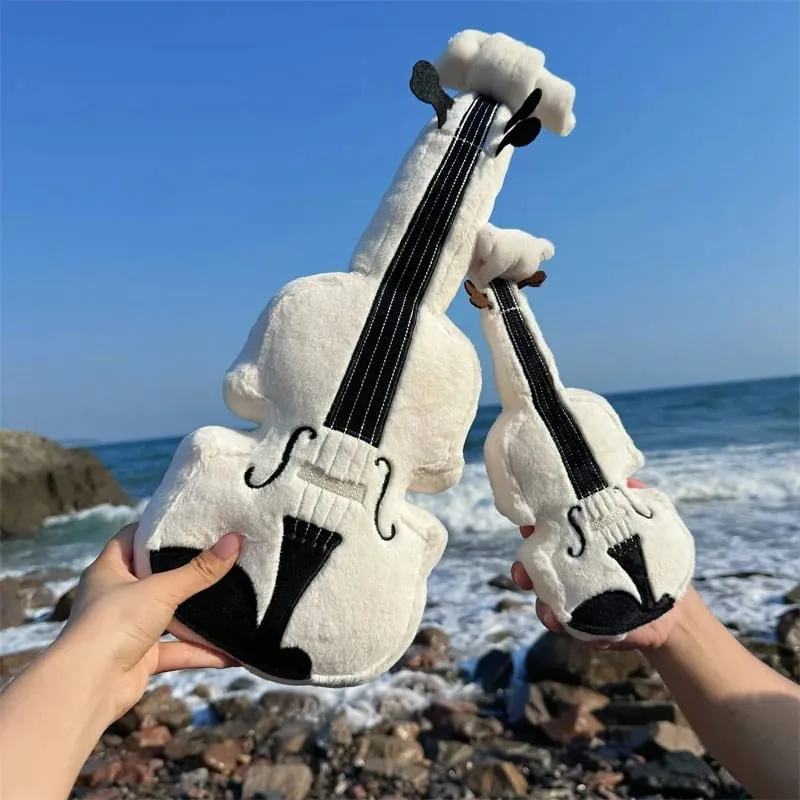 27cm Violin Plush Toys Funny Decorative Ornaments Realistic Violin Doll Exquisite Throw Pillows Birthday Gifts For Child Friends